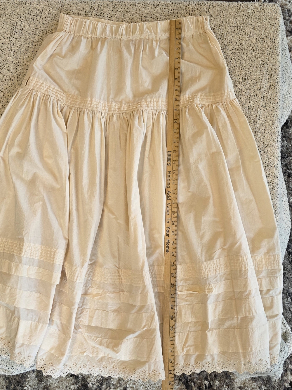Philosophy Republic Clothing Cream Cotton Midi Skirt Eyelet Boho Western M - Picture 4 of 11